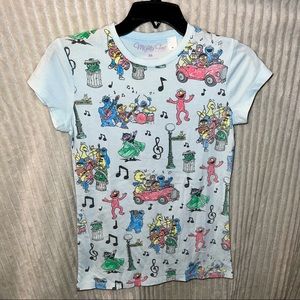 Mighty Fine M Light Blue T-shirt Sesame Street NWOT